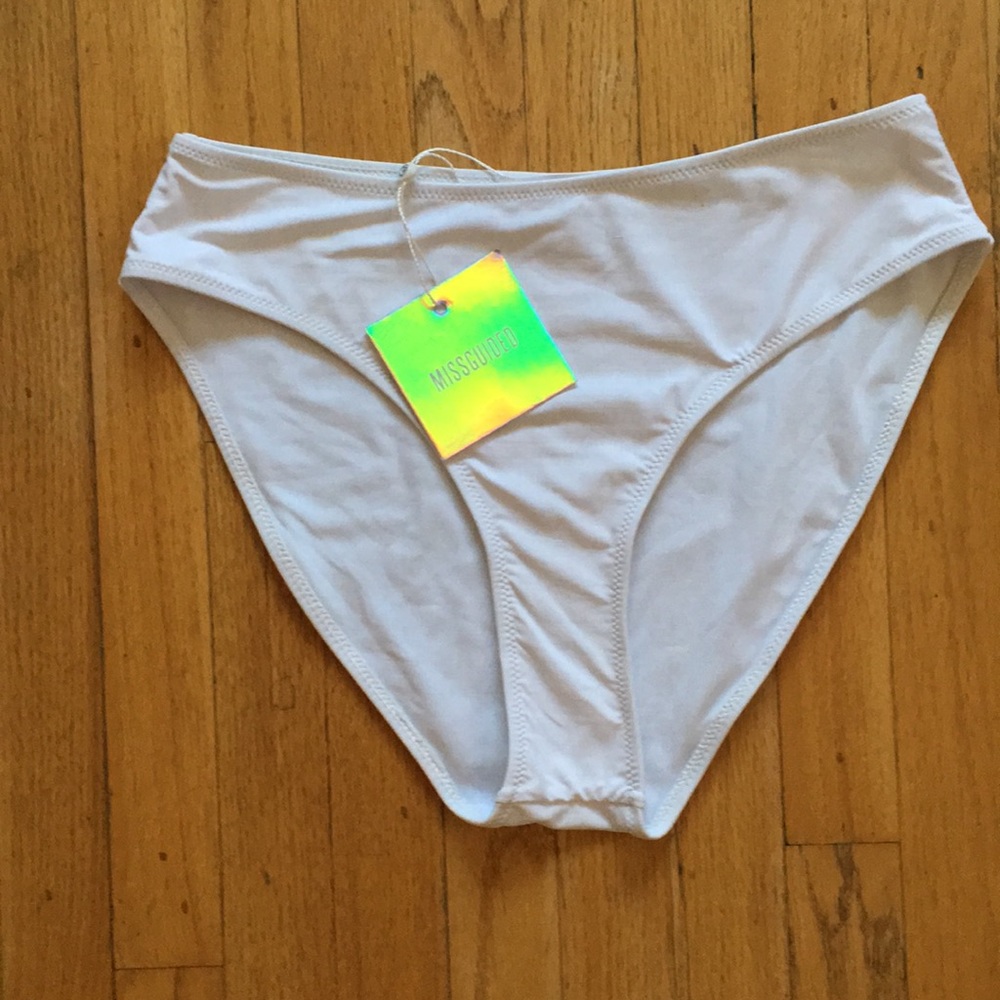 New Missguided white high waisted bikini bottoms